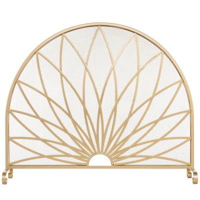 China Factory direct sale free modern iron metal fireplace screen gold in home and kitchen for sale