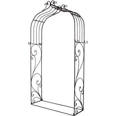 China Easily Assembled Antirust Wrought Iron Garden Plants Trellis Climbing Arch With Hook for sale