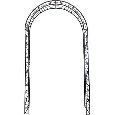 China Easily Assembled Antirust Wrought Iron Garden Plant Trellis Climbing Arch for sale