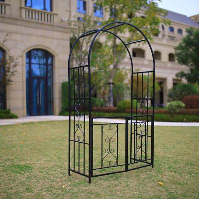 China Garden Wrought Iron Rose Climbing Plants Trellis Easily Assembled Antirust Arch for sale