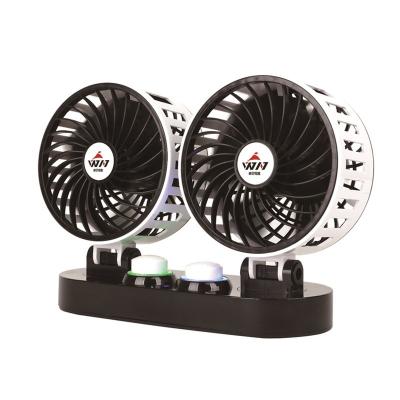 China ABS Full Dual Head 360 12V 24V Car Fan for sale