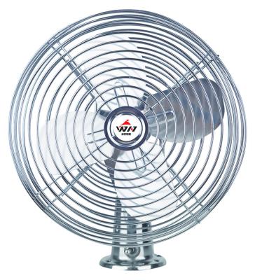 China Classic Chrome Retro 12v Dash Fan Fast Speed ​​Car Air Cooled Cooler Metal 12v Van 8 Inch for sale