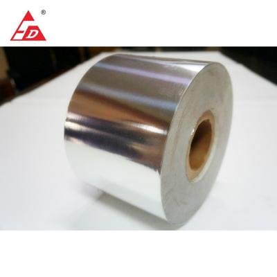 China Waterproof Self Adhesive Gold PET Film Silver Metallic Polyester Label Roll for sale