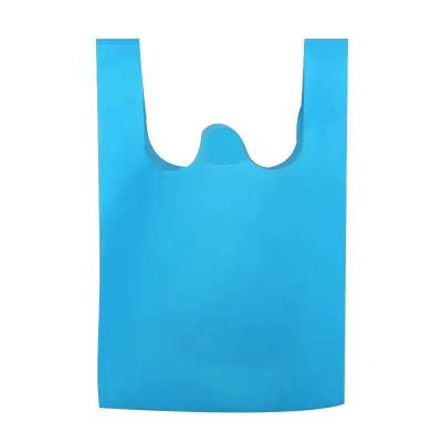 China Eco Friendly Reusable Nonwoven Vest W Cut Bag PP U Nonwoven Cut Shopping Bag 100% Compostable T-shirt Shopping Bag for sale