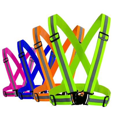 China Super Elastic Safety Vest Harness Tape Reflective Elastic Belt For Walking Exercise Cycling Jogging Running for sale