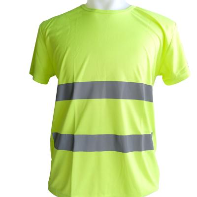 China Good breathability for Custom Multi-sports Yellow Workwear Hi Vis Reflective Stripe Security Workwear T-Shirt Workwear Reflective Shirts for sale