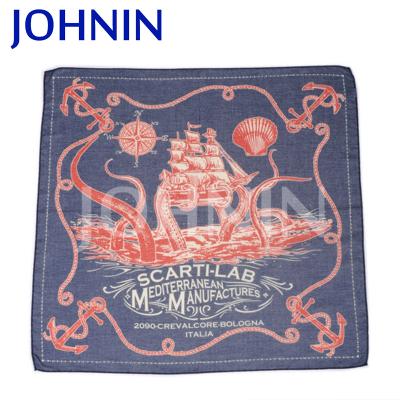 China Square Bandana Logo Printed Square Bandana Not Customized Wholesale Cotton Fade Moisture Headband for sale