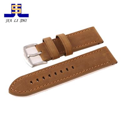 China Cheap Genuine Layer Cowhide Leather Watch Band Cloth Leather Watch Strap For Apple Apple for sale