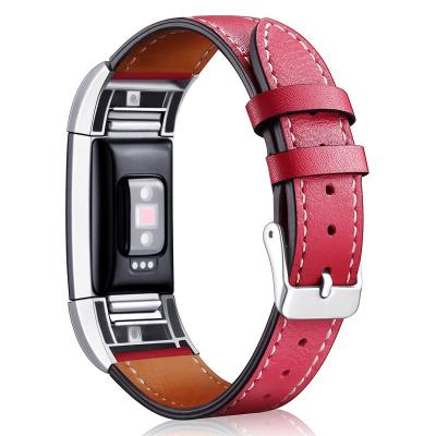 China Fashion Leather Sport Smart Watch Leather Band For Fitbit Charge 2 Replacement Wristband Strap for sale