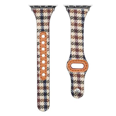 China High Quality Genuine Leather Watch Band Leather With Fabric For Apple Watches for sale