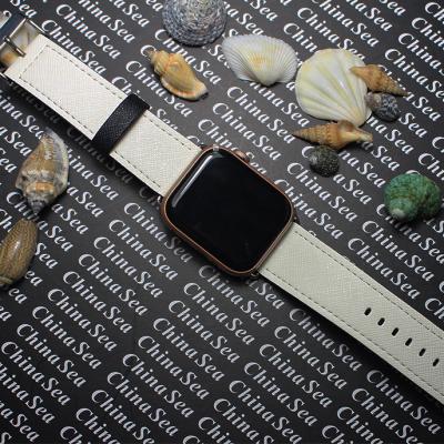 China JLS-Hemes Leather Band 24MM 22MM 20MM 18MM Apple Watch Saffiano PU Smart Watch Band Leather Quality Wholesale Size for sale