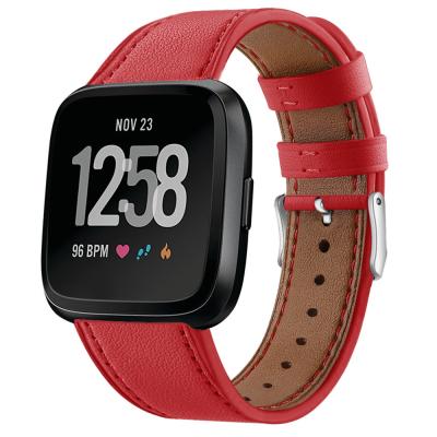 China New Design Leather Watch Strap Band Leather Strap For Fitbit Versa 2 Smart Watch for sale