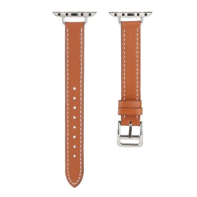 China Genuine Leather Cow Leather Smart Watch Strap For Apple Watch 44MM 38MM 42MM 40MM for sale