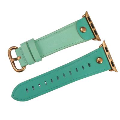 China 22mm Genuine Leather Smooth Leather Watchband for Apple Watches for sale