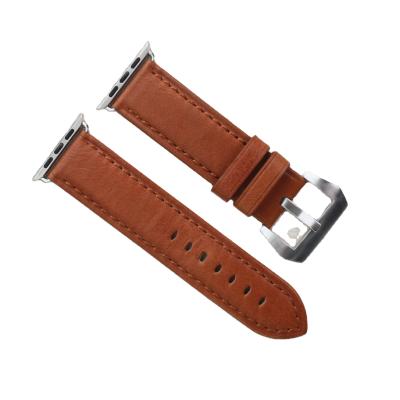 China Leather First Layer Brown Genuine Leather Watch Strap For Sale for sale