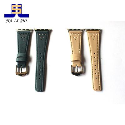 China Smart Genuine Leather Watchbands Leather Bands For Apple Watch Leather Strap 38mm 42mm Adapter for sale