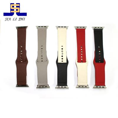 China New Durable Hot Sale Fashion Smooth Leather Watch Band For Apple Watches 38/40mm for sale