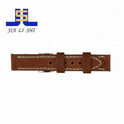 China Wholesale Brown Genuine Leather Watch Band Leather Strap Men for sale