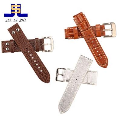 China Latest Logo Quick Release Leather Style Customized Leather Watch Strap for sale