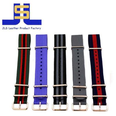 China Colored Nylon Adjustable Leather NATO Strap For Watch for sale