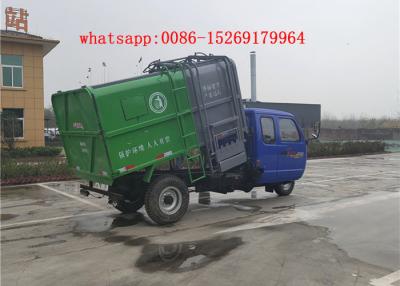 China QUALITY Material chinese new 3 wheel 22hp horsepower 5cbm manual side loader garbage truck for sale