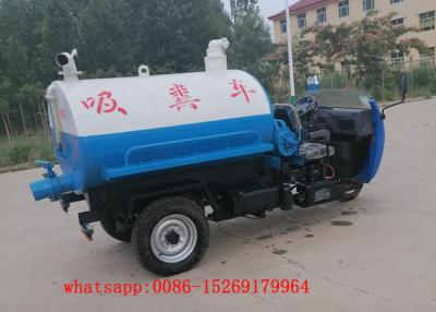 China QUALITY Material chinese new cheap poop suction treatment 3-wheel 22hp 3cbm fecal suction truck for sale