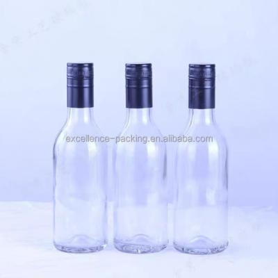 China 187ML Mini Food Fine Wine Bottle Burgundy Glass Wine Bottle With New Twist And Spiral Cap for sale