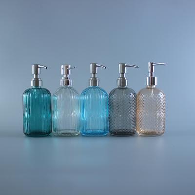 China Luxury Unique Liquid Soap Dispenser Decorative Refillable Glass Foam Soap Dispenser For Bathrooms for sale