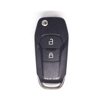 China +Metal Genuine Plastic Flip Remote Car Key Fob Auto Key with 433MHz 2buttons ID49 Chip for ESCORT for sale