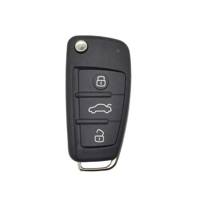 China Replace Car Case Flip Remote Key Shell Replacement HU66 Main Blade 3buttons For Audi A2 A3 A4 A6 A8 TT S6 Q7 for sale