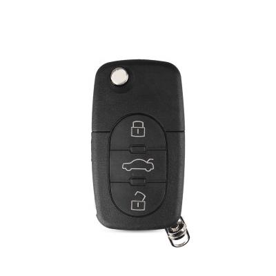 China +Metal Plastic 3Buttons Folding Blade Flip Car Remote Key Shell HAA For Audi A2 A3 A4 A6 A8 TT CR2032 Blank Case FOB for sale