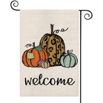 China Easter Pumpkin Reusable Double Sides Printing Decorative Banners Garden Custom Sublimation Flag for sale