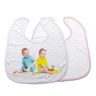 China Hot Selling High Quality Polyester Custom Washable Printing Reusable Lightweight Plain Sublimation Fancy Baby Bibs for sale