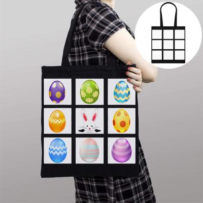 China Handled Sublimation Print Blanks Photo Tote Bag Shopping Panel Tote Personalized Logo Sublimation 9 Bags DIY Print Panel Shopping Bag for sale