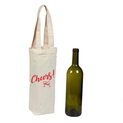 China Classic White Blank For Sublimation Wine Tote Holders Wine Bag Carriers Portable Cotton Wine Bottle Holder Bag for sale