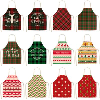 China 2021 High Quality Christmas Apron Retro Plaid Low Price Custom Logo For Kids And Adult Best Selling Apron Washable for sale