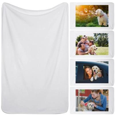 China 30x40 inch PORTABLE custom printable white warm sublimation wholesales flannel baby blank blankets for sale