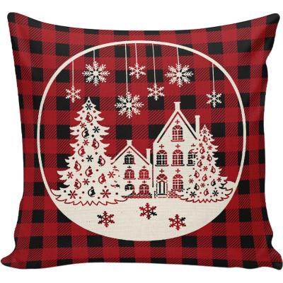 China Sustainable Christmas Decorate Cushion 16 Inch Cotton Throw Christmas Pillow Case Linen Cover for sale