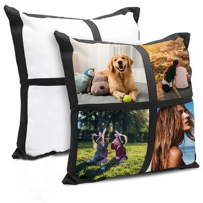 China Viable Wholesale Sublimation Pillow Case Printable Blank 4 Panel Pillow Case Cover For Home for sale