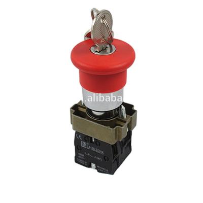 China UTL Emergency Electric Push Button Switch With Key LA110-B2-BS142 for sale