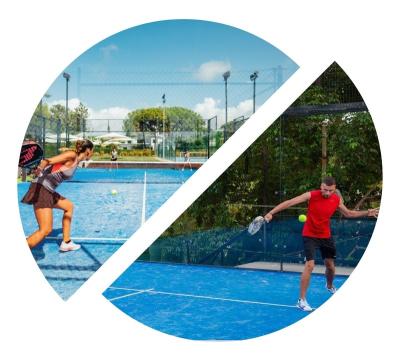 China Steel 2022 New Design Custom Outdoor Padel Court Lvyin Manufacturer Padel Tennis Court Price for sale