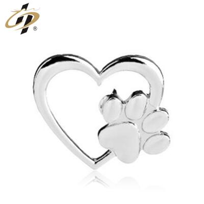 China Europe Wholesale Gift Die Cut Cheap Custom Silver Plated Metal Pet Lapel Pin for sale