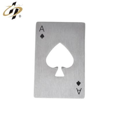 China Wholesale Viable Silver Stainless Steel Metal Poker Credit Card Bottle Opener for sale