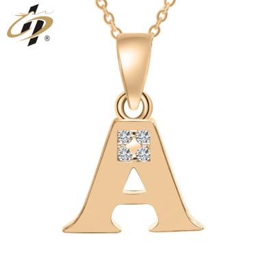 China Cute Wholesale Cheap Copper Stamp Letter Design Charm Pendant With Necklace for sale