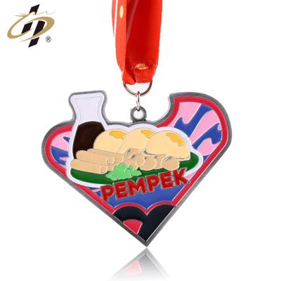 China Custom Zinc Alloy Antique Silver Soft Enamel Colorful Running Marathon Sports Medals and Trophies from Europe for sale