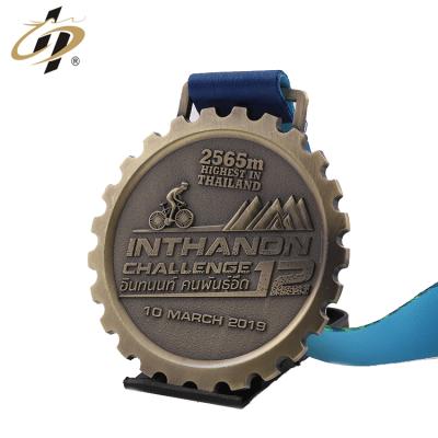 China Custom cheap antique bronze 3d bike sports metal cycling medal from Europe factory for sale