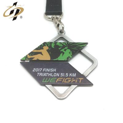 China Europe factory making cheap custom UV printing logo triathlon medals for sale