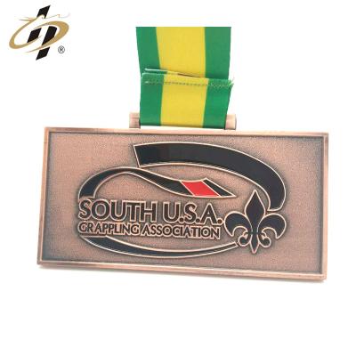 China Custom Enamel Zinc Alloy Soft Metal USA Europe Grapple Medal Award for sale