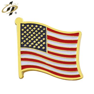 China Promotional Europe Gift Die Cast Gold Metal USA Flag Enamel Pin Custom For Wholesale for sale