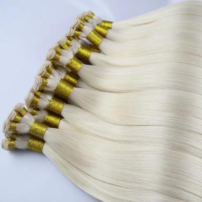 China 2021 European Top Quality Silky Straight Cuticle Trend Double Hand Drawn Wave Tied Hair Weft Extension for sale